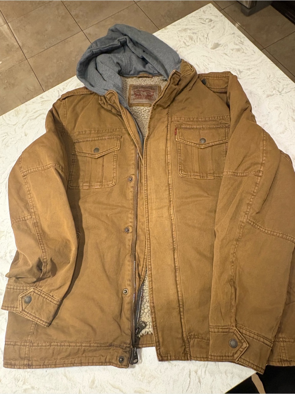 Levi's Brown Hooded Sherpa-Lined Field Jacket